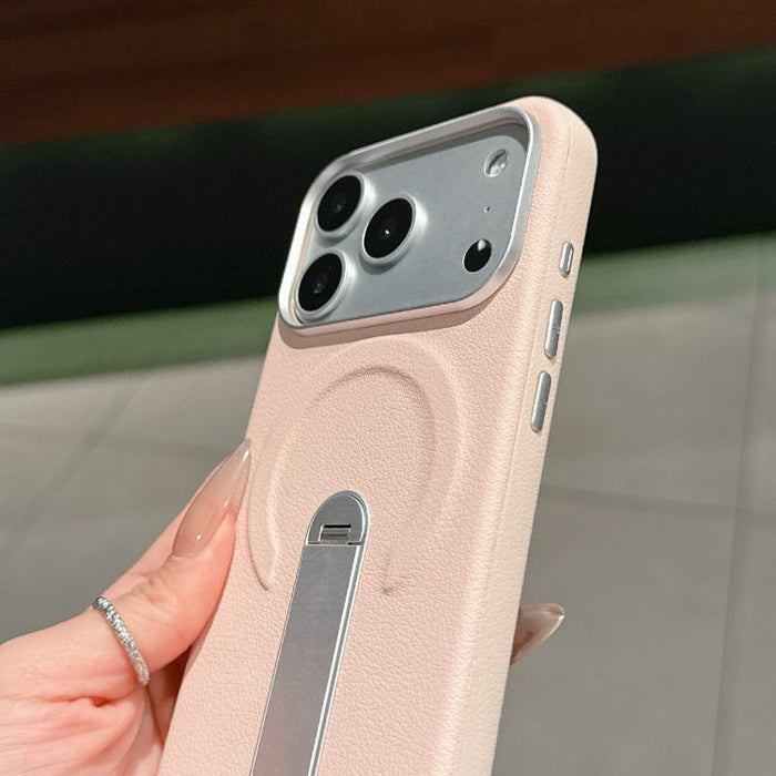 Invisible Holder PC + Vegan Leather Magnetic Phone Case, For iPhone 17 Pro Max, For iPhone 17 Pro