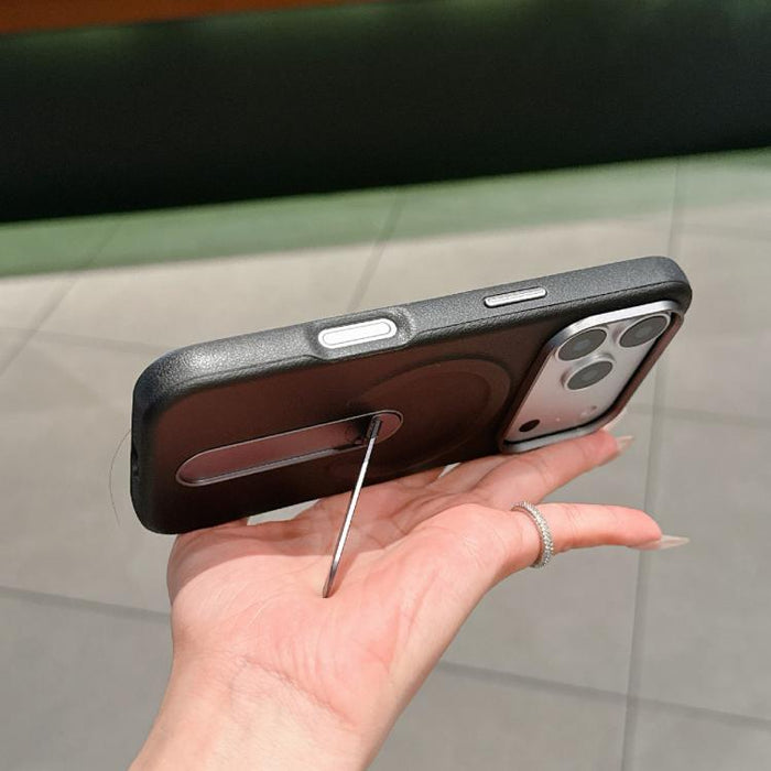 Invisible Holder PC + Vegan Leather Magnetic Phone Case, For iPhone 17 Pro Max, For iPhone 17 Pro