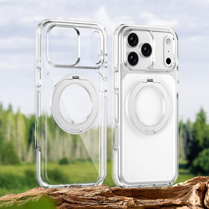 Funda para teléfono Ice Armor con soporte magnético giratorio, híbrida de PC y TPU., For iPhone 17 Pro Max, For iPhone 17 Pro, For iPhone Air