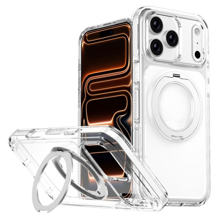 Funda para teléfono Ice Armor con soporte magnético giratorio, híbrida de PC y TPU., For iPhone 17 Pro Max, For iPhone 17 Pro, For iPhone Air