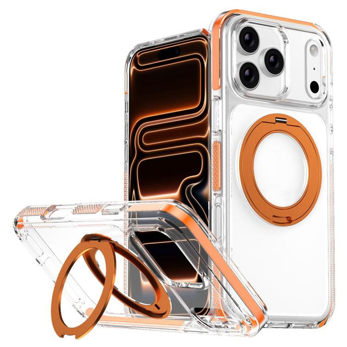 Funda para teléfono Ice Armor con soporte magnético giratorio, híbrida de PC y TPU., For iPhone 17 Pro Max, For iPhone 17 Pro, For iPhone Air