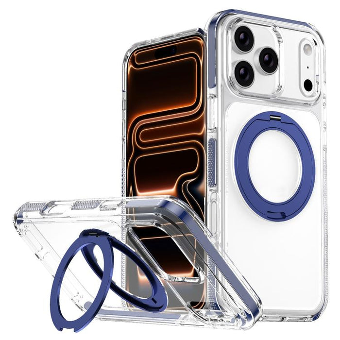 Funda para teléfono Ice Armor con soporte magnético giratorio, híbrida de PC y TPU., For iPhone 17 Pro Max, For iPhone 17 Pro, For iPhone Air