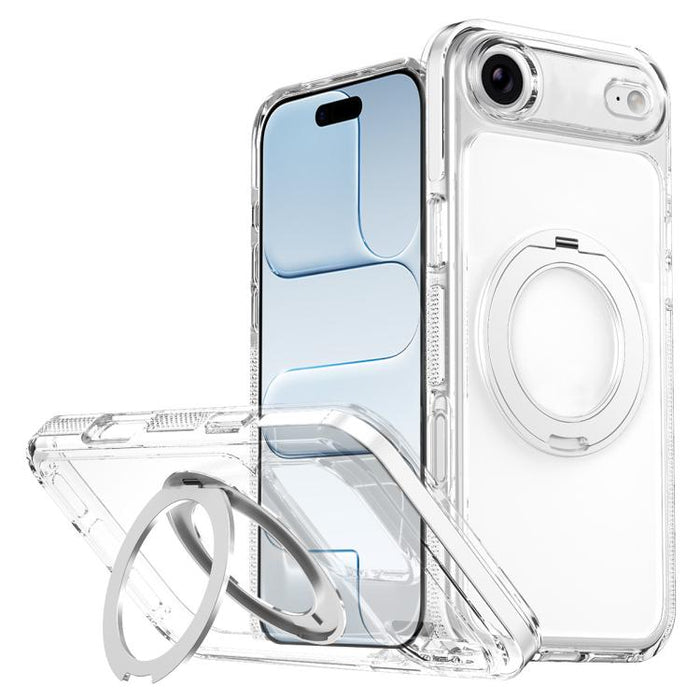 Funda para teléfono Ice Armor con soporte magnético giratorio, híbrida de PC y TPU., For iPhone 17 Pro Max, For iPhone 17 Pro, For iPhone Air