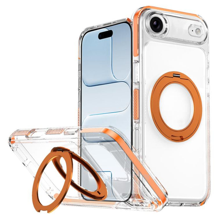 Funda para teléfono Ice Armor con soporte magnético giratorio, híbrida de PC y TPU., For iPhone 17 Pro Max, For iPhone 17 Pro, For iPhone Air