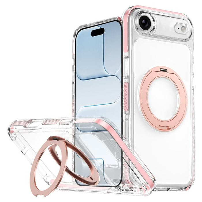 Funda para teléfono Ice Armor con soporte magnético giratorio, híbrida de PC y TPU., For iPhone 17 Pro Max, For iPhone 17 Pro, For iPhone Air