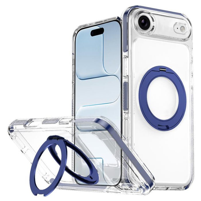 Funda para teléfono Ice Armor con soporte magnético giratorio, híbrida de PC y TPU., For iPhone 17 Pro Max, For iPhone 17 Pro, For iPhone Air