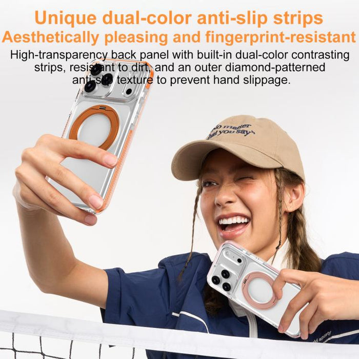 Funda para teléfono Ice Armor con soporte magnético giratorio, híbrida de PC y TPU., For iPhone 17 Pro Max, For iPhone 17 Pro, For iPhone Air