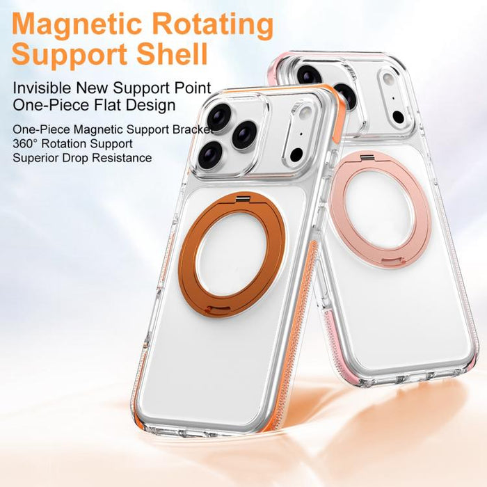 Funda para teléfono Ice Armor con soporte magnético giratorio, híbrida de PC y TPU., For iPhone 17 Pro Max, For iPhone 17 Pro, For iPhone Air