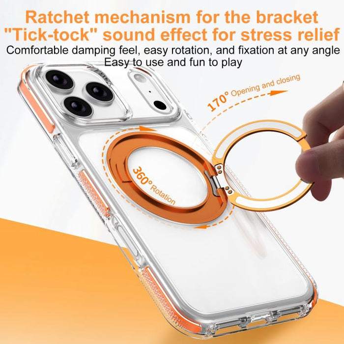 Funda para teléfono Ice Armor con soporte magnético giratorio, híbrida de PC y TPU., For iPhone 17 Pro Max, For iPhone 17 Pro, For iPhone Air