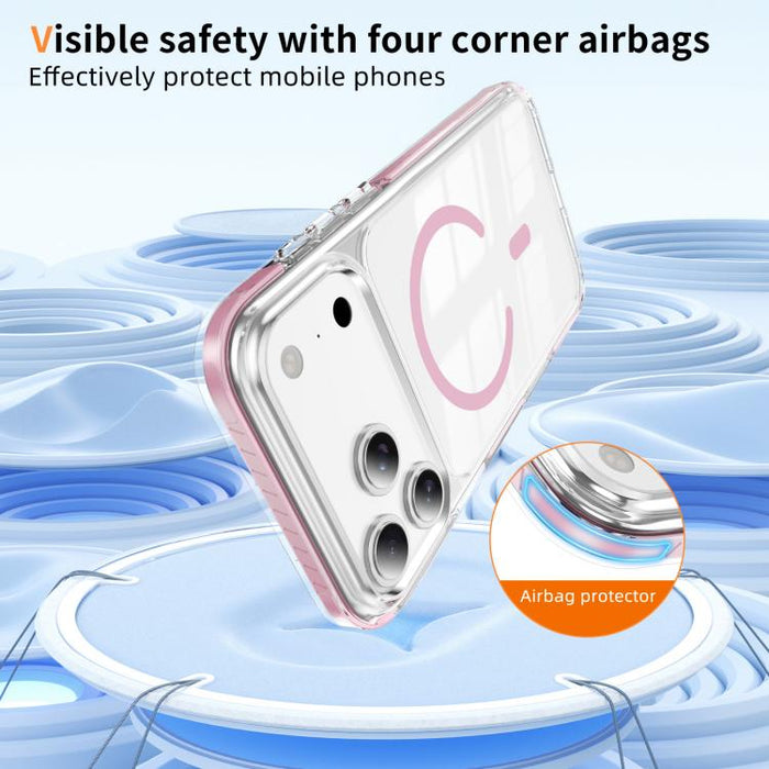 Funda para teléfono híbrida de TPU y acrílico magnético transparente Crystal Shield, For iPhone 17 Pro Max, For iPhone 17 Pro, For iPhone 17, For iPhone Air, For iPhone 16 Pro Max, For iPhone 16 Pro, For iPhone 16 Plus, For iPhone 16                   ...