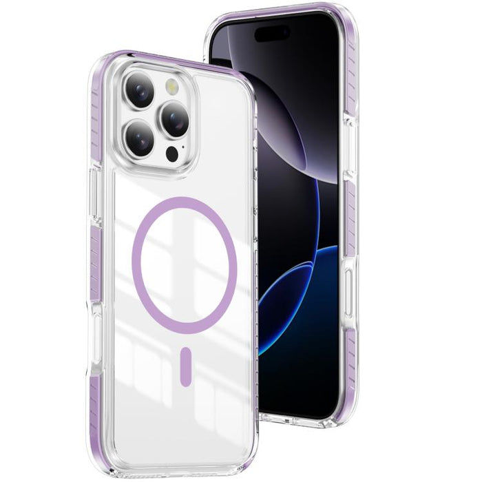 Funda para teléfono híbrida de TPU y acrílico magnético transparente Crystal Shield, For iPhone 17 Pro Max, For iPhone 17 Pro, For iPhone 17, For iPhone Air, For iPhone 16 Pro Max, For iPhone 16 Pro, For iPhone 16 Plus, For iPhone 16                   ...