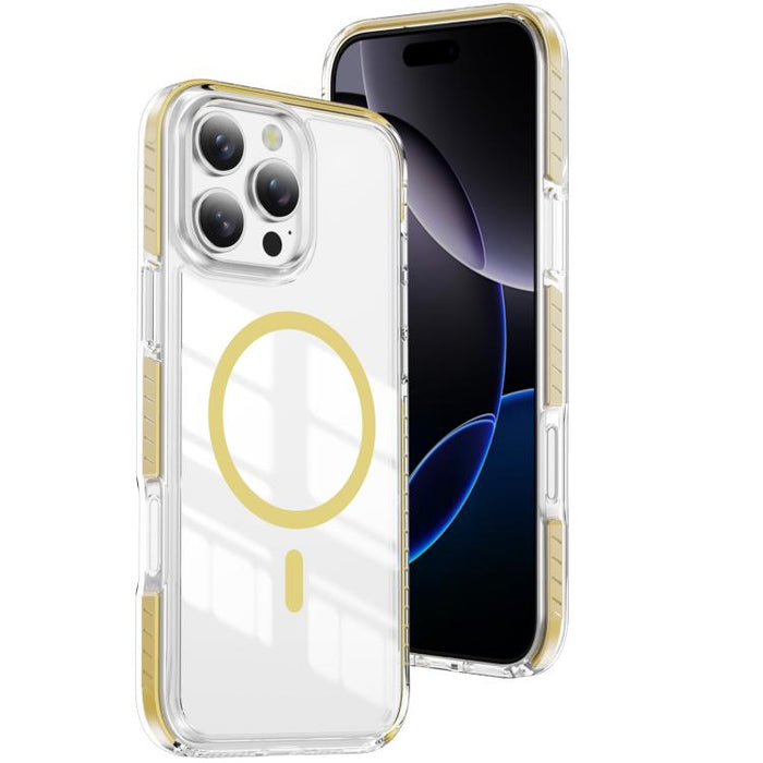 Funda para teléfono híbrida de TPU y acrílico magnético transparente Crystal Shield, For iPhone 17 Pro Max, For iPhone 17 Pro, For iPhone 17, For iPhone Air, For iPhone 16 Pro Max, For iPhone 16 Pro, For iPhone 16 Plus, For iPhone 16                   ...
