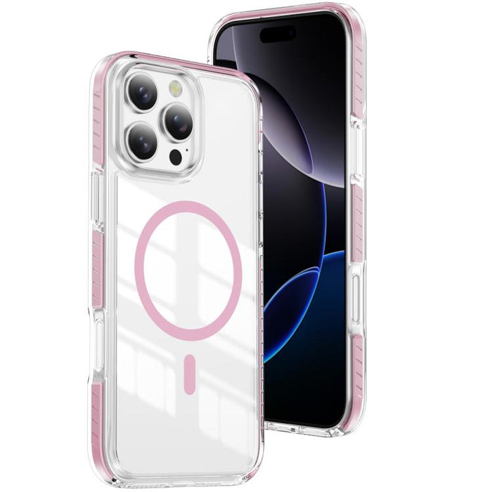 Funda para teléfono híbrida de TPU y acrílico magnético transparente Crystal Shield, For iPhone 17 Pro Max, For iPhone 17 Pro, For iPhone 17, For iPhone Air, For iPhone 16 Pro Max, For iPhone 16 Pro, For iPhone 16 Plus, For iPhone 16                   ...