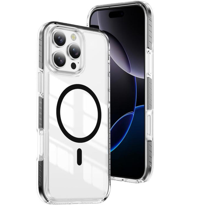 Funda para teléfono híbrida de TPU y acrílico magnético transparente Crystal Shield, For iPhone 17 Pro Max, For iPhone 17 Pro, For iPhone 17, For iPhone Air, For iPhone 16 Pro Max, For iPhone 16 Pro, For iPhone 16 Plus, For iPhone 16                   ...