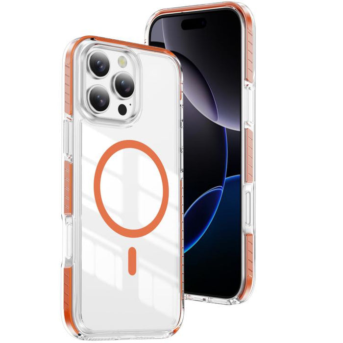 Funda para teléfono híbrida de TPU y acrílico magnético transparente Crystal Shield, For iPhone 17 Pro Max, For iPhone 17 Pro, For iPhone 17, For iPhone Air, For iPhone 16 Pro Max, For iPhone 16 Pro, For iPhone 16 Plus, For iPhone 16                   ...