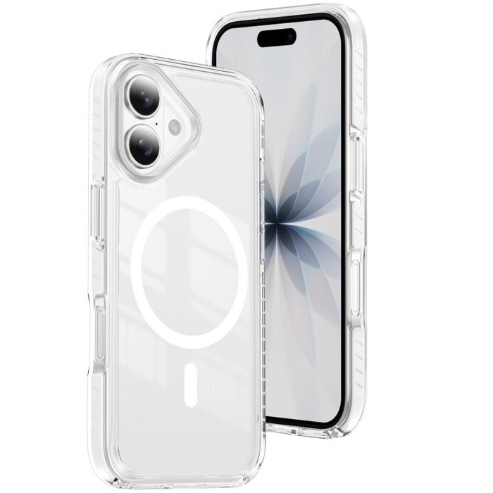Funda para teléfono híbrida de TPU y acrílico magnético transparente Crystal Shield, For iPhone 17 Pro Max, For iPhone 17 Pro, For iPhone 17, For iPhone Air, For iPhone 16 Pro Max, For iPhone 16 Pro, For iPhone 16 Plus, For iPhone 16                   ...