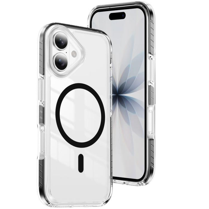 Funda para teléfono híbrida de TPU y acrílico magnético transparente Crystal Shield, For iPhone 17 Pro Max, For iPhone 17 Pro, For iPhone 17, For iPhone Air, For iPhone 16 Pro Max, For iPhone 16 Pro, For iPhone 16 Plus, For iPhone 16                   ...