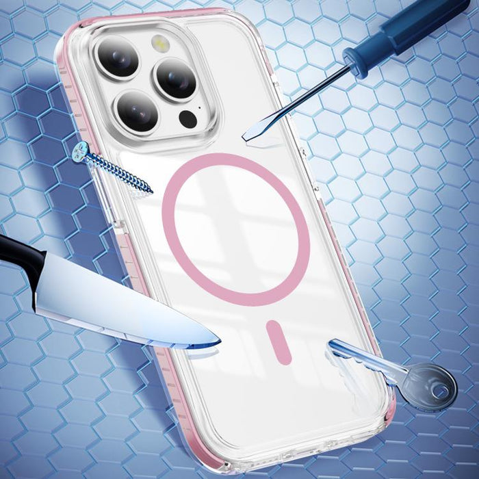 Funda para teléfono híbrida de TPU y acrílico magnético transparente Crystal Shield, For iPhone 14 Plus, For iPhone 14 / 13, For iPhone 14 Pro, For iPhone 14 Pro Max, For iPhone 13 Pro Max, For iPhone 13 Pro, For iPhone 12 / 12 Pro, For iPhone 12 Pro Max