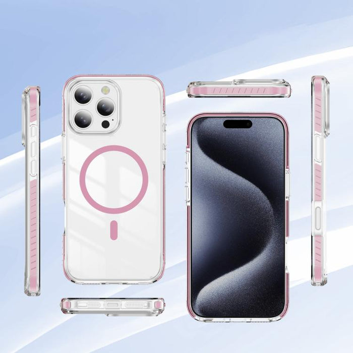 Funda para teléfono híbrida de TPU y acrílico magnético transparente Crystal Shield, For iPhone 14 Plus, For iPhone 14 / 13, For iPhone 14 Pro, For iPhone 14 Pro Max, For iPhone 13 Pro Max, For iPhone 13 Pro, For iPhone 12 / 12 Pro, For iPhone 12 Pro Max