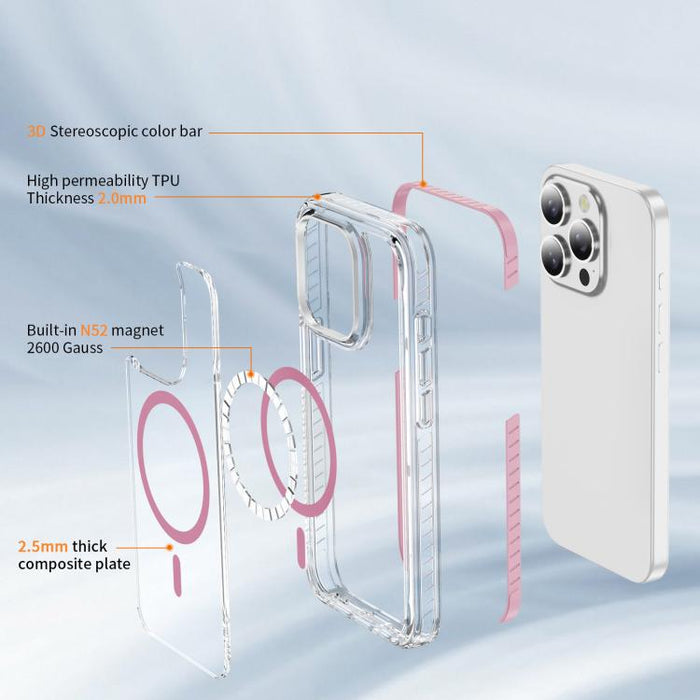 Funda para teléfono híbrida de TPU y acrílico magnético transparente Crystal Shield, For iPhone 14 Plus, For iPhone 14 / 13, For iPhone 14 Pro, For iPhone 14 Pro Max, For iPhone 13 Pro Max, For iPhone 13 Pro, For iPhone 12 / 12 Pro, For iPhone 12 Pro Max