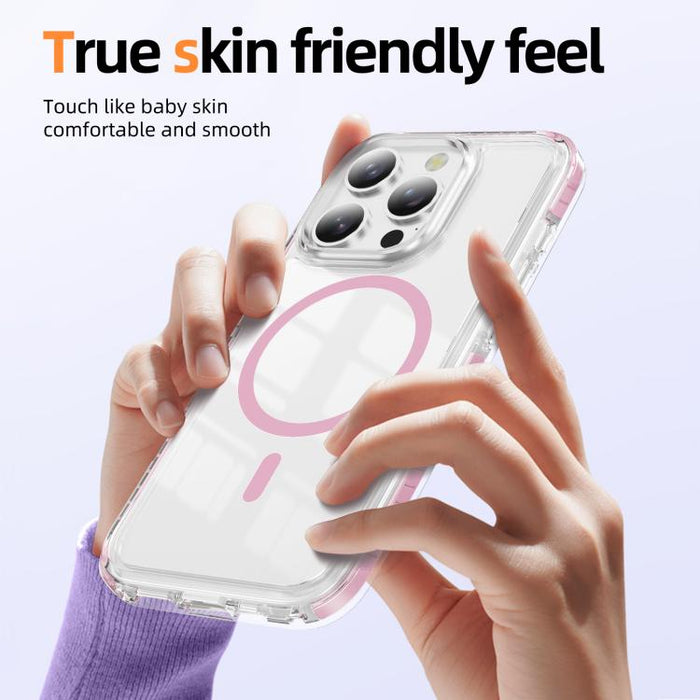 Funda para teléfono híbrida de TPU y acrílico magnético transparente Crystal Shield, For iPhone 14 Plus, For iPhone 14 / 13, For iPhone 14 Pro, For iPhone 14 Pro Max, For iPhone 13 Pro Max, For iPhone 13 Pro, For iPhone 12 / 12 Pro, For iPhone 12 Pro Max