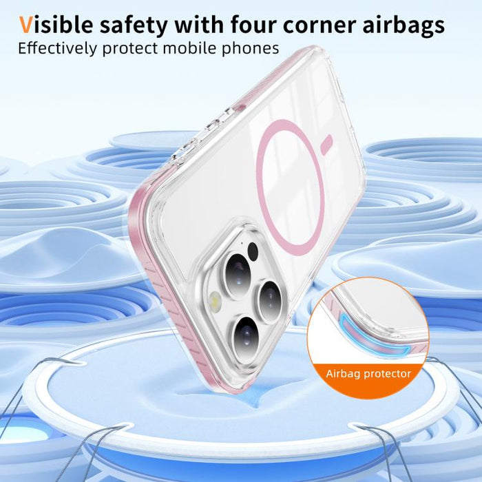 Funda para teléfono híbrida de TPU y acrílico magnético transparente Crystal Shield, For iPhone 14 Plus, For iPhone 14 / 13, For iPhone 14 Pro, For iPhone 14 Pro Max, For iPhone 13 Pro Max, For iPhone 13 Pro, For iPhone 12 / 12 Pro, For iPhone 12 Pro Max