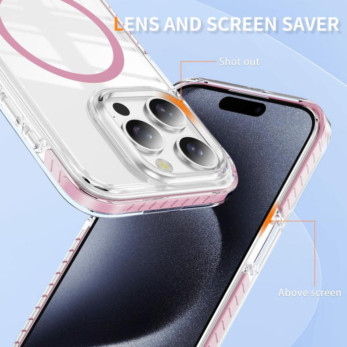 Funda para teléfono híbrida de TPU y acrílico magnético transparente Crystal Shield, For iPhone 14 Plus, For iPhone 14 / 13, For iPhone 14 Pro, For iPhone 14 Pro Max, For iPhone 13 Pro Max, For iPhone 13 Pro, For iPhone 12 / 12 Pro, For iPhone 12 Pro Max