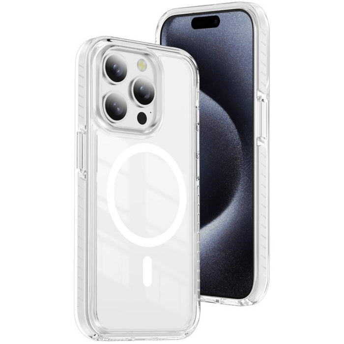 Funda para teléfono híbrida de TPU y acrílico magnético transparente Crystal Shield, For iPhone 14 Plus, For iPhone 14 / 13, For iPhone 14 Pro, For iPhone 14 Pro Max, For iPhone 13 Pro Max, For iPhone 13 Pro, For iPhone 12 / 12 Pro, For iPhone 12 Pro Max