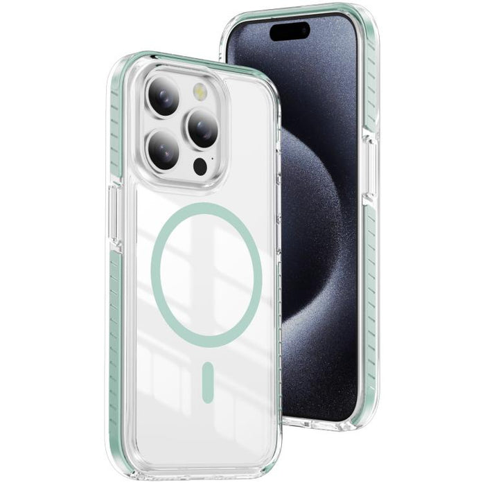 Funda para teléfono híbrida de TPU y acrílico magnético transparente Crystal Shield, For iPhone 14 Plus, For iPhone 14 / 13, For iPhone 14 Pro, For iPhone 14 Pro Max, For iPhone 13 Pro Max, For iPhone 13 Pro, For iPhone 12 / 12 Pro, For iPhone 12 Pro Max