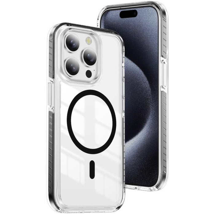 Funda para teléfono híbrida de TPU y acrílico magnético transparente Crystal Shield, For iPhone 14 Plus, For iPhone 14 / 13, For iPhone 14 Pro, For iPhone 14 Pro Max, For iPhone 13 Pro Max, For iPhone 13 Pro, For iPhone 12 / 12 Pro, For iPhone 12 Pro Max