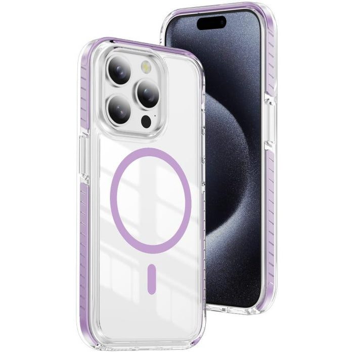 Funda para teléfono híbrida de TPU y acrílico magnético transparente Crystal Shield, For iPhone 14 Plus, For iPhone 14 / 13, For iPhone 14 Pro, For iPhone 14 Pro Max, For iPhone 13 Pro Max, For iPhone 13 Pro, For iPhone 12 / 12 Pro, For iPhone 12 Pro Max