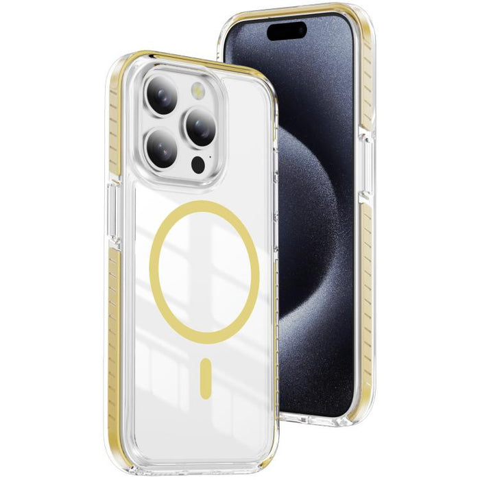 Funda para teléfono híbrida de TPU y acrílico magnético transparente Crystal Shield, For iPhone 14 Plus, For iPhone 14 / 13, For iPhone 14 Pro, For iPhone 14 Pro Max, For iPhone 13 Pro Max, For iPhone 13 Pro, For iPhone 12 / 12 Pro, For iPhone 12 Pro Max