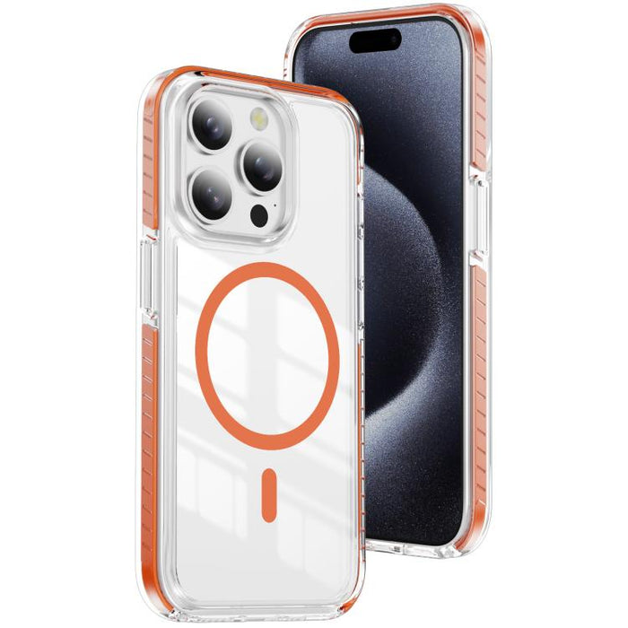 Funda para teléfono híbrida de TPU y acrílico magnético transparente Crystal Shield, For iPhone 14 Plus, For iPhone 14 / 13, For iPhone 14 Pro, For iPhone 14 Pro Max, For iPhone 13 Pro Max, For iPhone 13 Pro, For iPhone 12 / 12 Pro, For iPhone 12 Pro Max