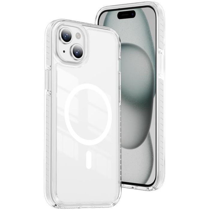 Funda para teléfono híbrida de TPU y acrílico magnético transparente Crystal Shield, For iPhone 14 Plus, For iPhone 14 / 13, For iPhone 14 Pro, For iPhone 14 Pro Max, For iPhone 13 Pro Max, For iPhone 13 Pro, For iPhone 12 / 12 Pro, For iPhone 12 Pro Max
