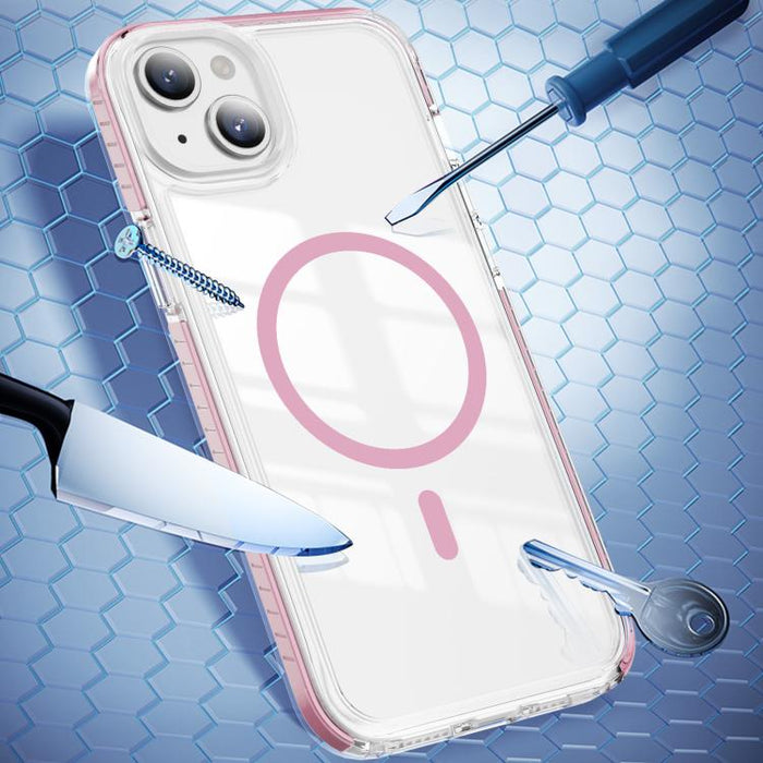 Funda para teléfono híbrida de TPU y acrílico magnético transparente Crystal Shield, For iPhone 14 Plus, For iPhone 14 / 13, For iPhone 14 Pro, For iPhone 14 Pro Max, For iPhone 13 Pro Max, For iPhone 13 Pro, For iPhone 12 / 12 Pro, For iPhone 12 Pro Max