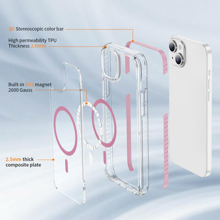 Funda para teléfono híbrida de TPU y acrílico magnético transparente Crystal Shield, For iPhone 14 Plus, For iPhone 14 / 13, For iPhone 14 Pro, For iPhone 14 Pro Max, For iPhone 13 Pro Max, For iPhone 13 Pro, For iPhone 12 / 12 Pro, For iPhone 12 Pro Max