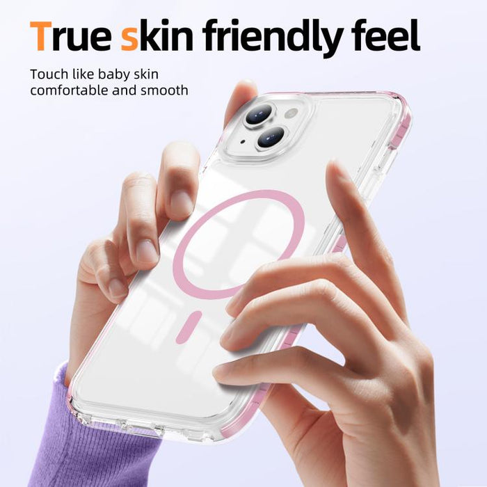 Funda para teléfono híbrida de TPU y acrílico magnético transparente Crystal Shield, For iPhone 14 Plus, For iPhone 14 / 13, For iPhone 14 Pro, For iPhone 14 Pro Max, For iPhone 13 Pro Max, For iPhone 13 Pro, For iPhone 12 / 12 Pro, For iPhone 12 Pro Max