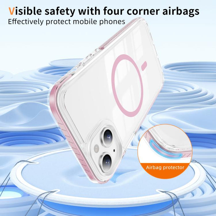 Funda para teléfono híbrida de TPU y acrílico magnético transparente Crystal Shield, For iPhone 14 Plus, For iPhone 14 / 13, For iPhone 14 Pro, For iPhone 14 Pro Max, For iPhone 13 Pro Max, For iPhone 13 Pro, For iPhone 12 / 12 Pro, For iPhone 12 Pro Max