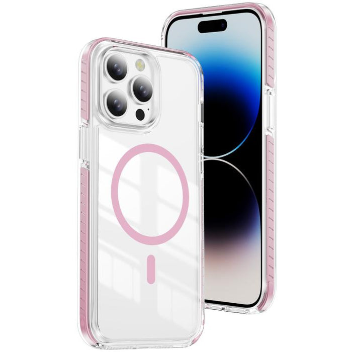 Funda para teléfono híbrida de TPU y acrílico magnético transparente Crystal Shield, For iPhone 14 Plus, For iPhone 14 / 13, For iPhone 14 Pro, For iPhone 14 Pro Max, For iPhone 13 Pro Max, For iPhone 13 Pro, For iPhone 12 / 12 Pro, For iPhone 12 Pro Max