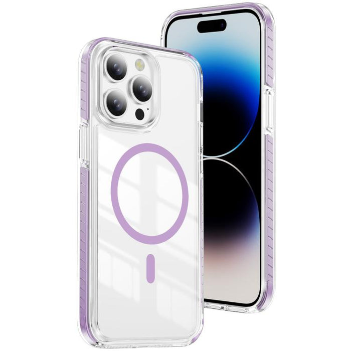Funda para teléfono híbrida de TPU y acrílico magnético transparente Crystal Shield, For iPhone 14 Plus, For iPhone 14 / 13, For iPhone 14 Pro, For iPhone 14 Pro Max, For iPhone 13 Pro Max, For iPhone 13 Pro, For iPhone 12 / 12 Pro, For iPhone 12 Pro Max