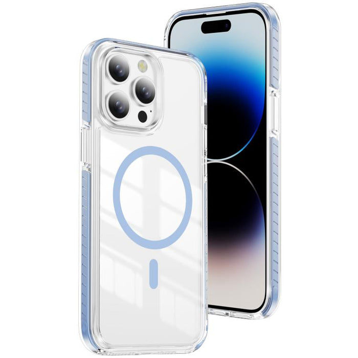 Funda para teléfono híbrida de TPU y acrílico magnético transparente Crystal Shield, For iPhone 14 Plus, For iPhone 14 / 13, For iPhone 14 Pro, For iPhone 14 Pro Max, For iPhone 13 Pro Max, For iPhone 13 Pro, For iPhone 12 / 12 Pro, For iPhone 12 Pro Max