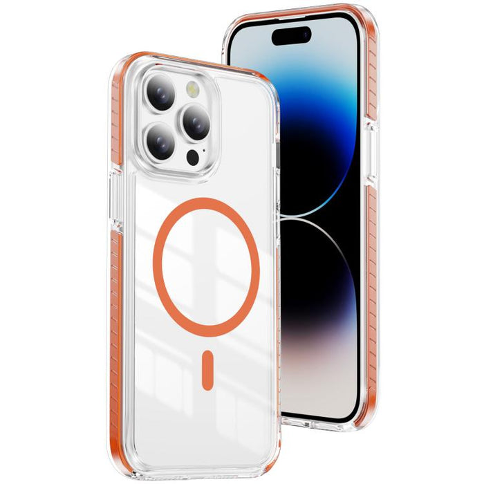Funda para teléfono híbrida de TPU y acrílico magnético transparente Crystal Shield, For iPhone 14 Plus, For iPhone 14 / 13, For iPhone 14 Pro, For iPhone 14 Pro Max, For iPhone 13 Pro Max, For iPhone 13 Pro, For iPhone 12 / 12 Pro, For iPhone 12 Pro Max