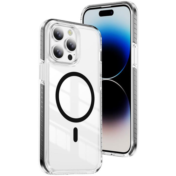 Funda para teléfono híbrida de TPU y acrílico magnético transparente Crystal Shield, For iPhone 14 Plus, For iPhone 14 / 13, For iPhone 14 Pro, For iPhone 14 Pro Max, For iPhone 13 Pro Max, For iPhone 13 Pro, For iPhone 12 / 12 Pro, For iPhone 12 Pro Max
