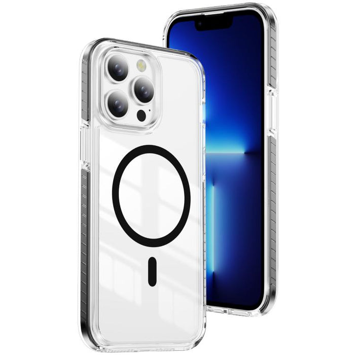 Funda para teléfono híbrida de TPU y acrílico magnético transparente Crystal Shield, For iPhone 14 Plus, For iPhone 14 / 13, For iPhone 14 Pro, For iPhone 14 Pro Max, For iPhone 13 Pro Max, For iPhone 13 Pro, For iPhone 12 / 12 Pro, For iPhone 12 Pro Max