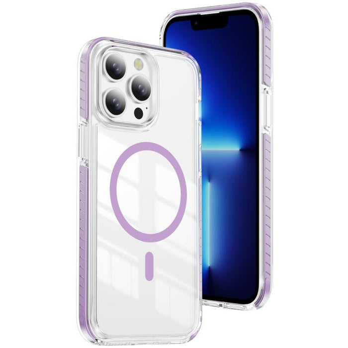 Funda para teléfono híbrida de TPU y acrílico magnético transparente Crystal Shield, For iPhone 14 Plus, For iPhone 14 / 13, For iPhone 14 Pro, For iPhone 14 Pro Max, For iPhone 13 Pro Max, For iPhone 13 Pro, For iPhone 12 / 12 Pro, For iPhone 12 Pro Max