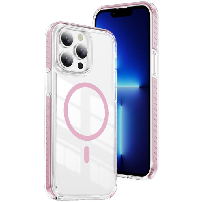 Funda para teléfono híbrida de TPU y acrílico magnético transparente Crystal Shield, For iPhone 14 Plus, For iPhone 14 / 13, For iPhone 14 Pro, For iPhone 14 Pro Max, For iPhone 13 Pro Max, For iPhone 13 Pro, For iPhone 12 / 12 Pro, For iPhone 12 Pro Max