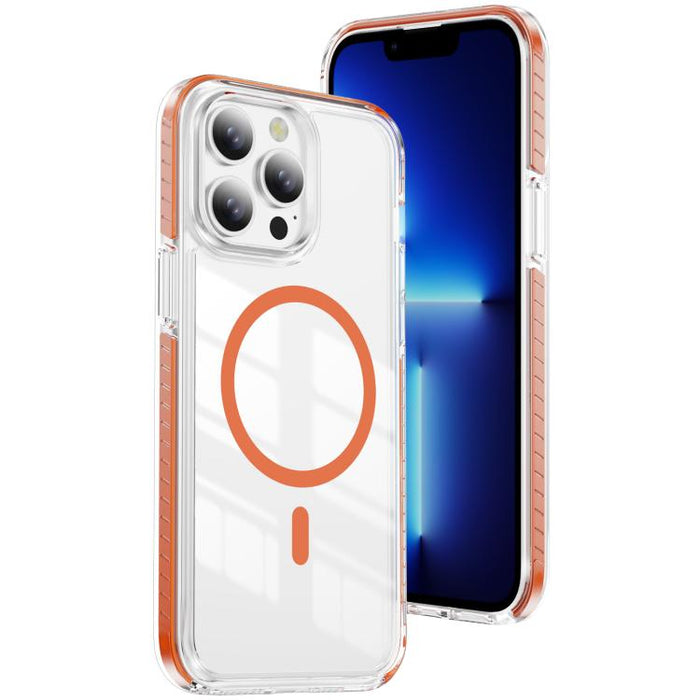 Funda para teléfono híbrida de TPU y acrílico magnético transparente Crystal Shield, For iPhone 14 Plus, For iPhone 14 / 13, For iPhone 14 Pro, For iPhone 14 Pro Max, For iPhone 13 Pro Max, For iPhone 13 Pro, For iPhone 12 / 12 Pro, For iPhone 12 Pro Max