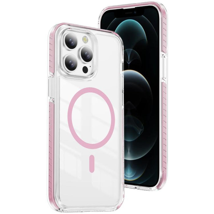 Funda para teléfono híbrida de TPU y acrílico magnético transparente Crystal Shield, For iPhone 14 Plus, For iPhone 14 / 13, For iPhone 14 Pro, For iPhone 14 Pro Max, For iPhone 13 Pro Max, For iPhone 13 Pro, For iPhone 12 / 12 Pro, For iPhone 12 Pro Max