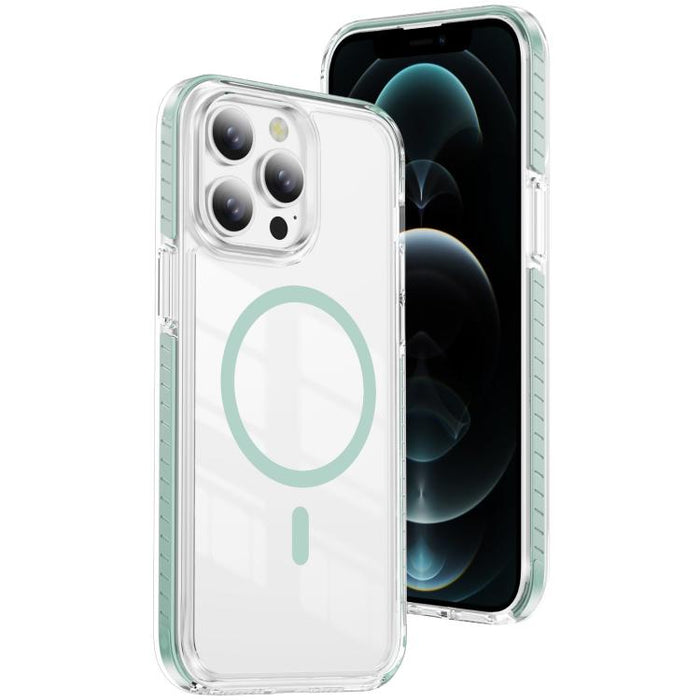 Funda para teléfono híbrida de TPU y acrílico magnético transparente Crystal Shield, For iPhone 14 Plus, For iPhone 14 / 13, For iPhone 14 Pro, For iPhone 14 Pro Max, For iPhone 13 Pro Max, For iPhone 13 Pro, For iPhone 12 / 12 Pro, For iPhone 12 Pro Max