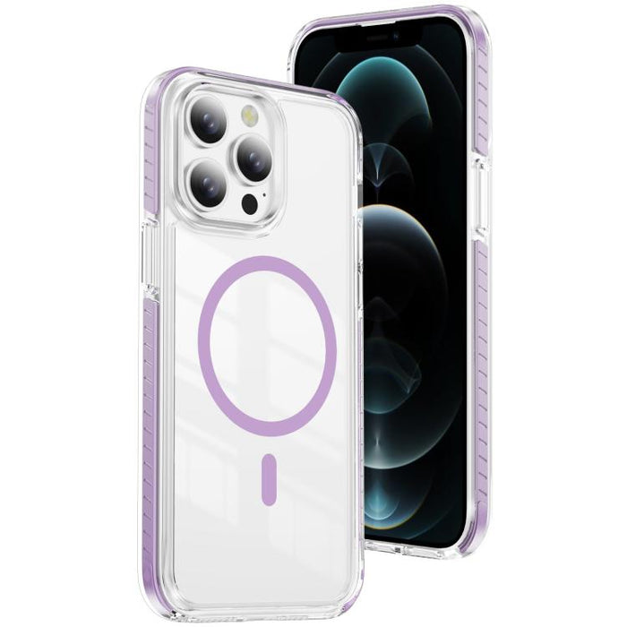 Funda para teléfono híbrida de TPU y acrílico magnético transparente Crystal Shield, For iPhone 14 Plus, For iPhone 14 / 13, For iPhone 14 Pro, For iPhone 14 Pro Max, For iPhone 13 Pro Max, For iPhone 13 Pro, For iPhone 12 / 12 Pro, For iPhone 12 Pro Max